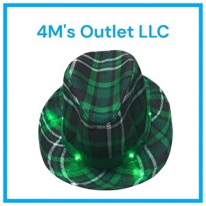 Green Plaid LED Fedora Hat